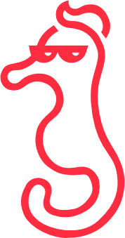 Beau's Logo is a Seahorse